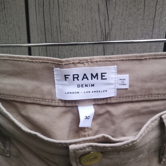 Frame wide leg cropped khaki jeans size 30 - Picture 2 of 3